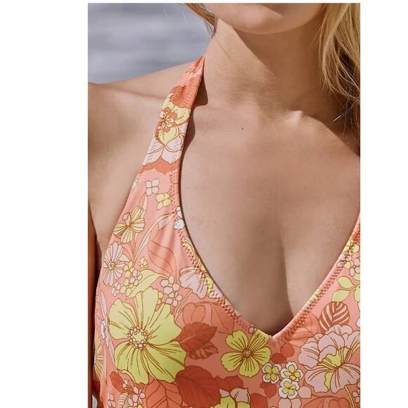 New Anthropologie Sanctuary Reversible Halter One-Piece Swimsuit $125 Floral S - Picture 3 of 3